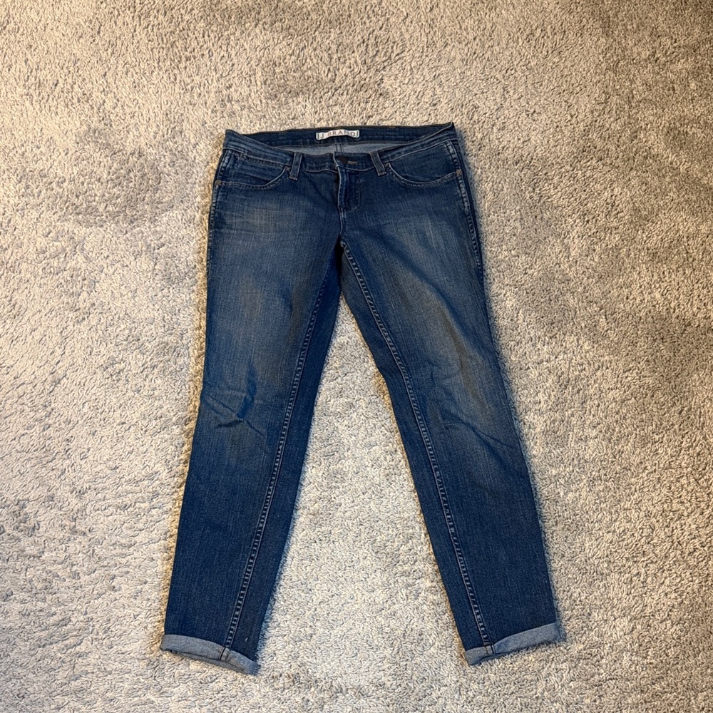 J Brand Dark Blue Ankle/Crop Skinny Jeans